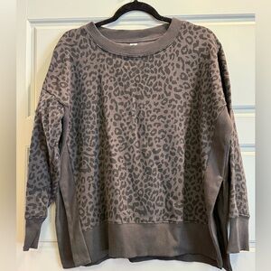 90 degrees black cheetah sweatshirt